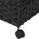 vidaXL Kosz na pranie z kółkami, czarny, 66x35x60 cm, rattan 9