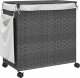 vidaXL Kosz na pranie z kółkami, szary, 60x35x60,5 cm, rattan 6