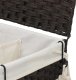 vidaXL Kosz na pranie z kółkami, ciemny brąz, 60x35x60,5 cm, rattan 8