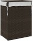 vidaXL Kosz na pranie z pokrywą, ciemny brąz, 46x33x60 cm, polirattan 6