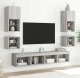 vidaXL vidaXL Ścienna szafka TV z LED, szary dąb sonoma, 30x28,5x30 cm 4