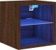 vidaXL vidaXL Ścienna szafka TV z LED, brązowy dąb, 30x28,5x30 cm 1