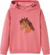 vidaXL Bluza dziecięca z kapturem i motywem konia, stary róż, 116 1