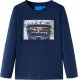 vidaXL Koszulka dziecięca z długimi rękawami, z kaskiem, granat melanż, 128 1