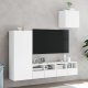 vidaXL vidaXL 4-częściowy zestaw mebli TV, biały, materiał drewnopochodny 3