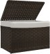 vidaXL Kosz na pranie z pokrywą, ciemny brąz, 55,5x35x34cm, polirattan 4
