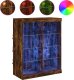 vidaXL vidaXL Szafka z oświetleniem LED, przydymiony dąb, 81x37x100 cm 2