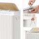 Kosz na pranie Songmics Kosz Na Pranie Z 3 Sekcjami, Zatrzaskową Pokrywką I Uchwytami, Składany 150 L, Do Pralni, Sypialni, Łazienki, Biały Lcb091w01 Lu 6
