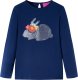 vidaXL Koszulka dziecięca z długimi rękawami, lśniący królik, granatowa, 104 1