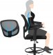 Krzesło biurowe Songmics Krzesło Biurowe Ergonomiczny Stołek Roboczy Z Podłokietnikami Wysokość Siedziska 55-75 Cm Wysokie Krzesło Robocze Z Regulowanym 6