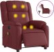 vidaXL vidaXL Rozkładany fotel masujący, elektryczny, bordowy, sztuczna skóra 2