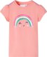vidaXL Koszulka dziecięca z nadrukiem tęczy, koralowa, 116 1