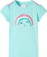 vidaXL Koszulka dziecięca z nadrukiem tęczy, jasnomiętowa, 128 1