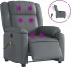 vidaXL Rozkładany fotel masujący, elektryczny, szary, sztuczna skóra 2