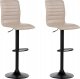 Beliani Zestaw 2 hokerów barowych regulowanych jasnobeżowy LUCERNE II 1