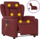 vidaXL vidaXL Rozkładany fotel masujący, elektryczny, bordowy, sztuczna skóra 2