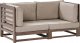 Beliani Sofa ogrodowa drewniana 2-osobowa ciemna TRANI 1