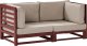 Beliani Sofa ogrodowa drewniana 2-osobowa mahoniowy brąz TRANI 1