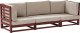 Beliani Sofa ogrodowa drewniana 3-osobowa mahoniowy brąz TRANI 1