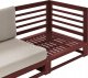 Beliani Sofa ogrodowa drewniana 3-osobowa mahoniowy brąz TRANI 2
