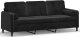 vidaXL 3-osobowa sofa z poduszkami, czarna, 180 cm, aksamit 2