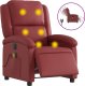 vidaXL Rozkładany fotel masujący, elektryczny, bordowy, sztuczna skóra 2