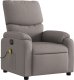 vidaXL vidaXL Rozkładany fotel masujący, elektryczny, kolor taupe, tkanina 4