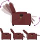 vidaXL Rozkładany fotel masujący, elektryczny, bordowy, sztuczna skóra 7
