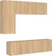 vidaXL 5-częściowy zestaw mebli TV, dąb sonoma, materiał drewnopochodny 2