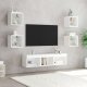 vidaXL 7-częściowy zestaw mebli TV z LED, biały 2
