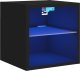 vidaXL Ścienna szafka TV z LED, czarna, 30x28,5x30 cm 1