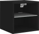 vidaXL Ścienna szafka TV z LED, czarna, 30x28,5x30 cm 6