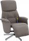 vidaXL Rozkładany fotel masujący z podnóżkiem, taupe, obity tkaniną 3