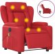 vidaXL Rozkładany fotel masujący elektryczny czerwony 1