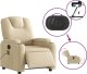 vidaXL Rozkładany fotel masujący, elektryczny, kremowy, tkanina 5