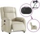 vidaXL Rozkładany fotel masujący, elektryczny, kremowy, sztuczna skóra 5