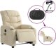 vidaXL Rozkładany fotel masujący, elektryczny, kremowy, tkanina 5