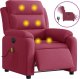 vidaXL Rozkładany fotel masujący, elektryczny, winna czerwień, aksamit 2