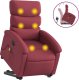 vidaXL vidaXL Podnoszony fotel masujący, rozkładany, bordowy, obity tkaniną 2