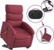 vidaXL vidaXL Podnoszony fotel masujący, rozkładany, bordowy, obity tkaniną 5