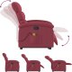 vidaXL vidaXL Podnoszony fotel masujący, rozkładany, bordowy, obity tkaniną 6