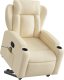 vidaXL vidaXL Podnoszony fotel masujący, rozkładany, kremowy, obity tkaniną 3