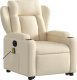 vidaXL vidaXL Podnoszony fotel masujący, rozkładany, kremowy, obity tkaniną 4