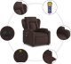 vidaXL vidaXL Podnoszony fotel masujący, elektryczny, rozkładany, ciemny brąz 8