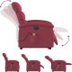 vidaXL Podnoszony fotel masujący, elektryczny, rozkładany, czerwony 6