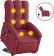 vidaXL Podnoszony fotel masujący, elektryczny, rozkładany, czerwony 2