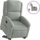 vidaXL Elektryczny, podnoszony fotel rozkładany, jasnoszary, aksamit 2