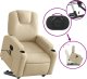 vidaXL Podnoszony fotel masujący, elektryczny, rozkładany, kremowy 11