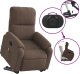vidaXL Podnoszony fotel masujący, rozkładany, brązowy, mikrofibra 5