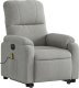 vidaXL Podnoszony fotel masujący, rozkładany, jasnoszary, mikrofibra 3